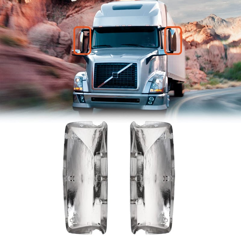 High Soar Chrome Door Mirror Covers for Volvo VNL Trucks 04-17, Driver & Passenger Side, Left & Right Side (A Pair) - Image 3